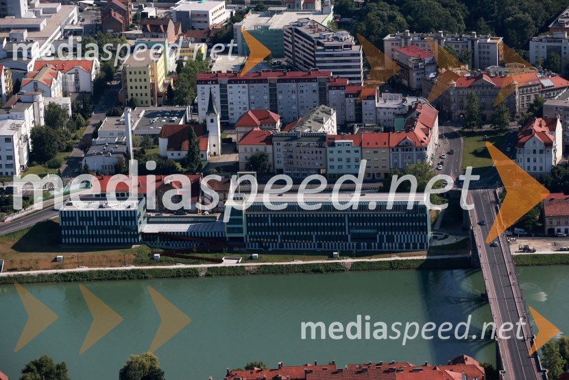 Medicinska fakulteta Maribor, Rdeči mostMaribor in okolica iz zraka