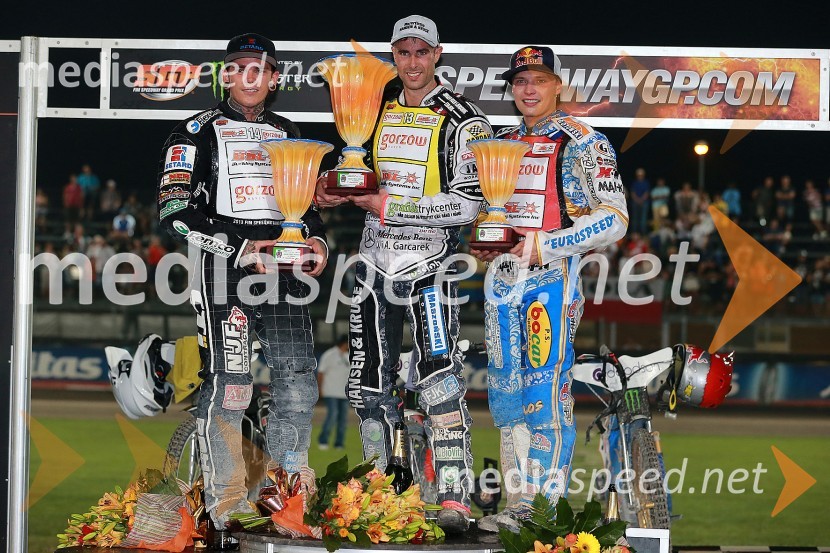 Tai Woffinden (Velika Britanija); Niels Kristian Iversen (Danska); Emil Sayfutdinov (Rusija)Speedway VN Italije