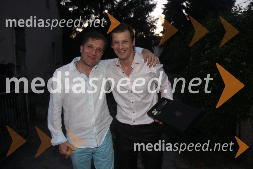 Zoran Đurić, direktor Queen estrada; Jurij Bradač, igralec ter manekenJurij Bradač, zabava ob rojstnem dnevu