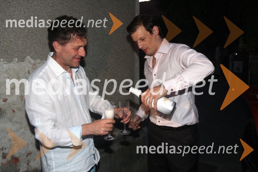 Zoran Đurić, direktor Queen estrada; Jurij Bradač, igralec ter manekenJurij Bradač, zabava ob rojstnem dnevu