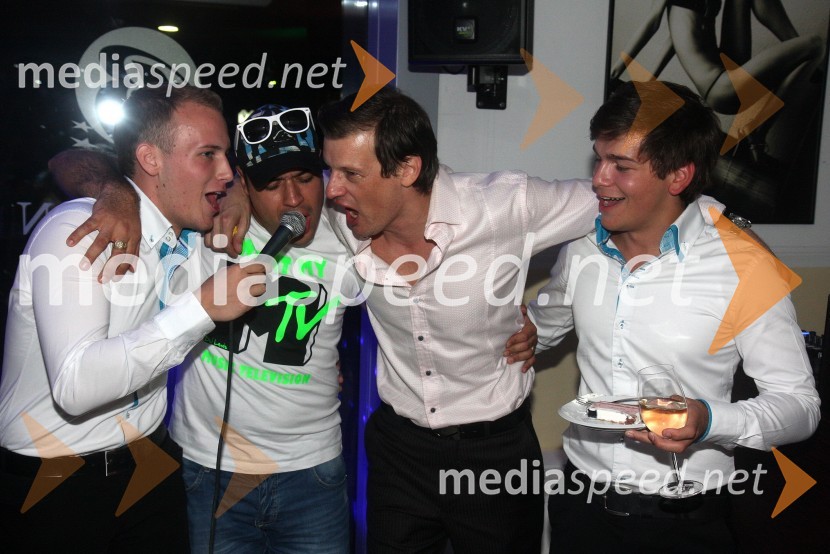 DJ Levis; Jurij Bradač, igralec ter maneken; člana skupine Il DivjoJurij Bradač, zabava ob rojstnem dnevu