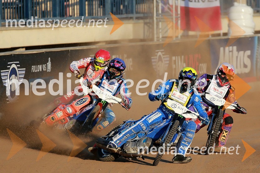 Krzysztof Kasprzak (Poljska); Andrejs Lebedevs (Latvija); Matej Žagar (Slovenija); Leon Madsen (Danska)Speedway VN Latvije
