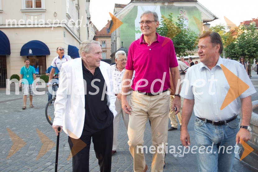 Boris Kristančič; Petar Skansi, nekdanji košarkar; Zoran Jankovič, župan Mestne občine LjubljanaObisk legend jugoslovanske košarke v Ljubljani