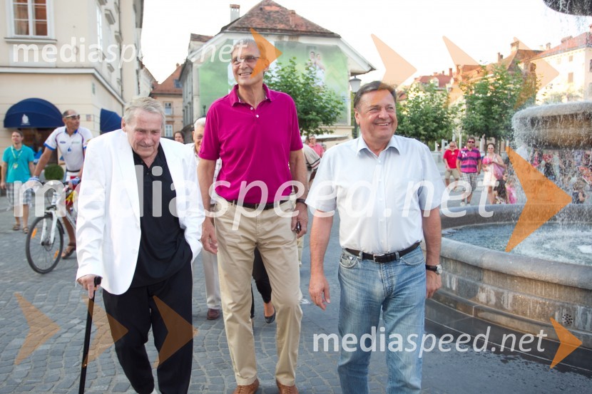 Boris Kristančič; Petar Skansi, nekdanji košarkar; Zoran Jankovič, župan Mestne občine LjubljanaObisk legend jugoslovanske košarke v Ljubljani