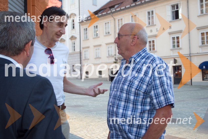 Aljoša Žorga, nekdanji košarkar; Ivo Daneu, nekdanji košarkarObisk legend jugoslovanske košarke v Ljubljani