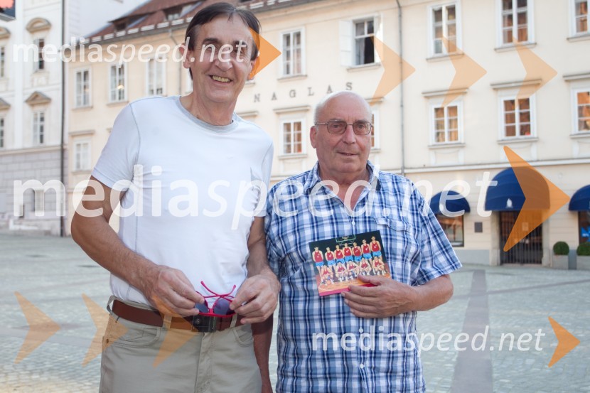 Aljoša Žorga, nekdanji košarkar; Ivo Daneu, nekdanji košarkarObisk legend jugoslovanske košarke v Ljubljani