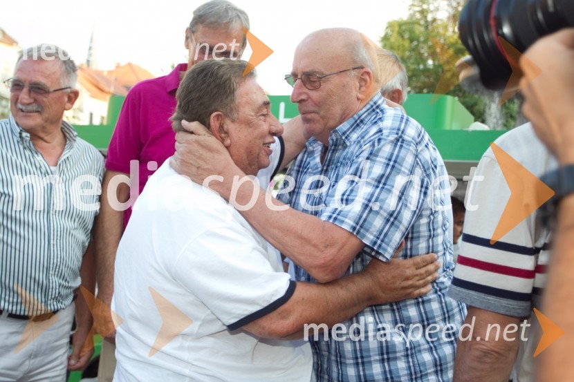 Lazar Lečić, nekdanji pomočnik selektorja; Ivo Daneu, nekdanji košarkarObisk legend jugoslovanske košarke v Ljubljani