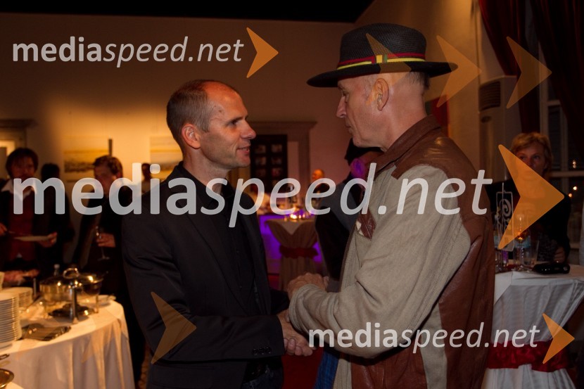 Dr. Uroš Grilc, minister za kulturo; Vlado Kreslin, glasbenikVlado Kreslin, tradicionalni koncert v Križankah