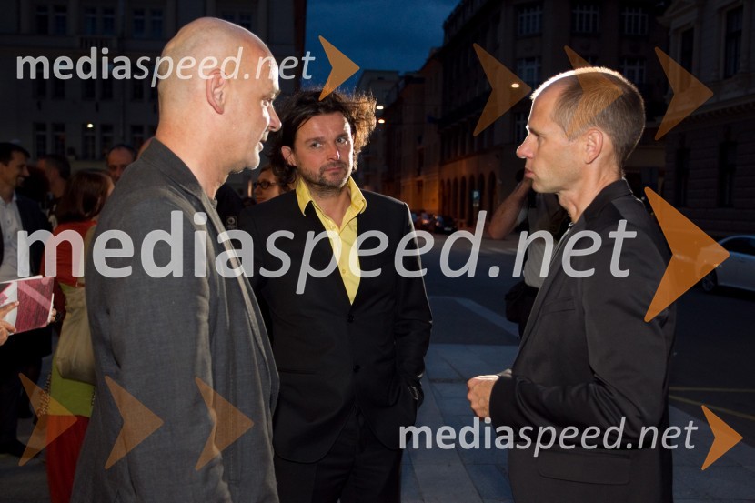 Damir Domitrović Kos, direktor festivala Ex Ponto; Peter Sotošek Štular; dr. Uroš Grilc, 
minister za kulturoEx Ponto 2013, otvoritev festivala