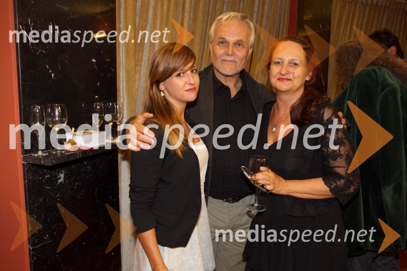 Pina Poštrak; Niko Goršič, igralec; Marinka Poštrak, umetniška vodja PGKEx Ponto 2013, otvoritev festivala