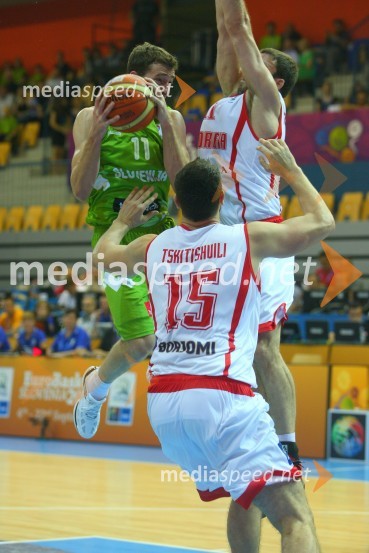 Goran Dragić, košarkar; Besik Lezhava, košarkar; Manuchar Markoishvili, košarkar&nbsp;Eurobasket 2013, Slovenija – Gruzija