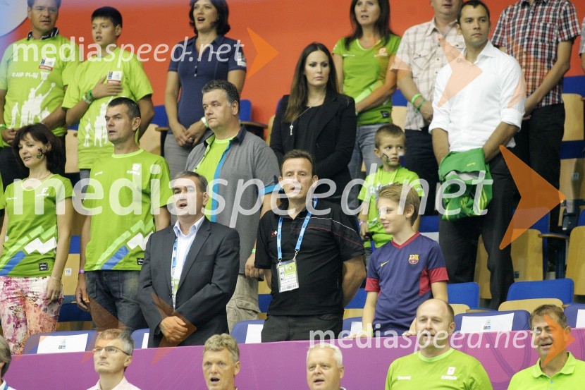 Roman Volčič, predsednik KZS;&nbsp;Bojan Šrot, župan MO CeljeEurobasket 2013, Slovenija – Gruzija