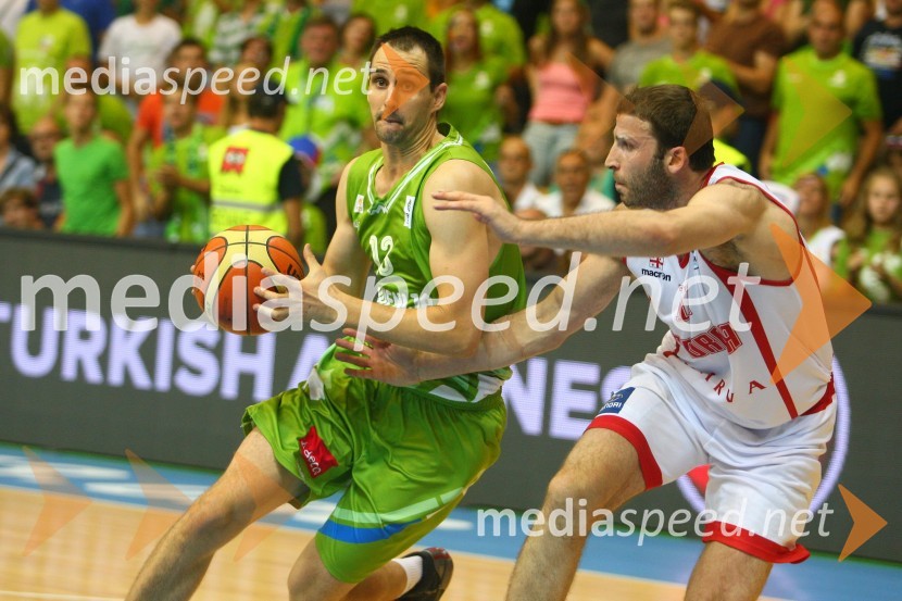 Domen Lorbek, košarkar; &nbsp;Manuchar Markoishvili, košarkarEurobasket 2013, Slovenija – Gruzija