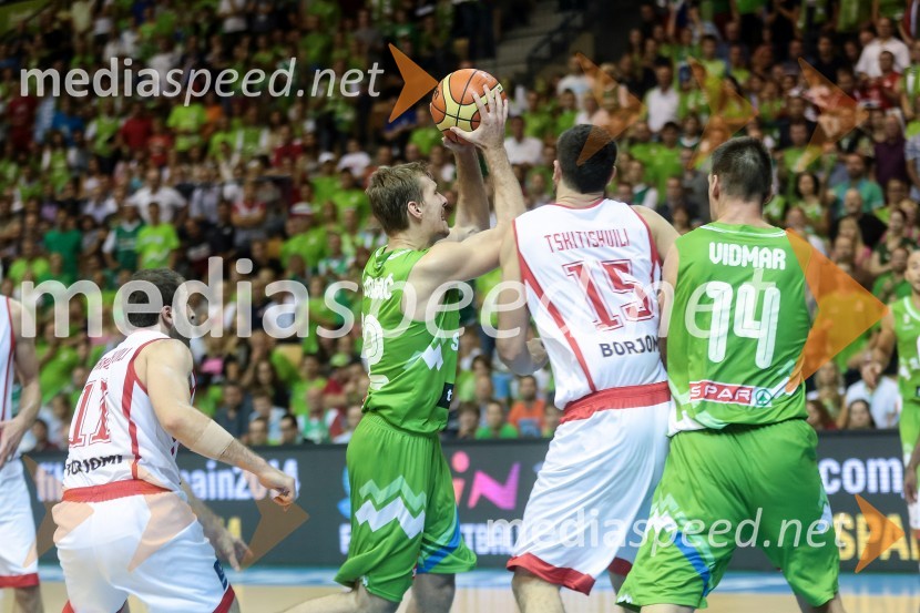 Zoran Dragić, košarkar;&nbsp;Nikoloz Tskitishvili, košarkar;&nbsp;Gašper Vidmar, košarkarEurobasket 2013, Slovenija – Gruzija