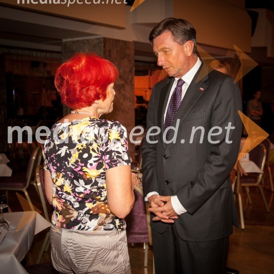 Mojca Senčar, predsednica društva Europa Donna; Borut Pahor, predsednik Republike Slovenije50 let Pionirskega doma Ljubljana