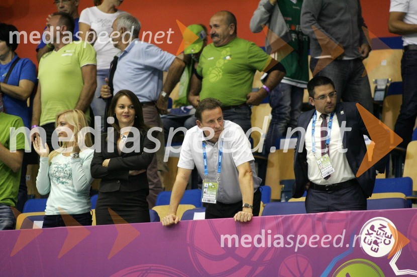 ...; Katarina Karlovšek; Bojan Šrot, župan MO Celje; Aleš Križnar, direktor EurobasketEurobasket 2013, Slovenija - Poljska