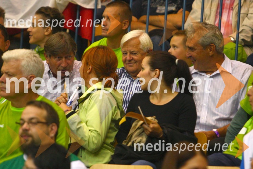 Geza Vorinčič; Milan Kučan, nekdanji predsednik Republike SlovenijeEurobasket 2013, Slovenija - Poljska