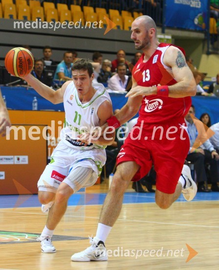 Goran Dragic , slovenski košarkar;&nbsp;Marcin Gortat, poljski košarkarEurobasket 2013, Slovenija - Poljska