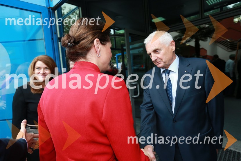 Alenka Bratušek, predsednica vlade Republike Slovenije; mag. Franc Pangerl, predsednik upravnega odbora Celjski sejem d.d.46. MOS  - Celjski sejem, otvoritev