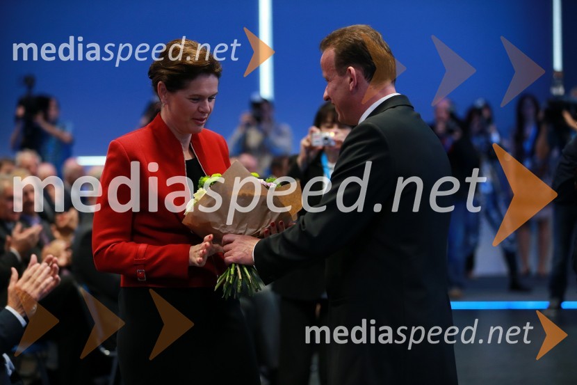 Alenka Bratušek, predsednica vlade Republike Slovenije; Bojan Šrot, župan MO Celje46. MOS  - Celjski sejem, otvoritev