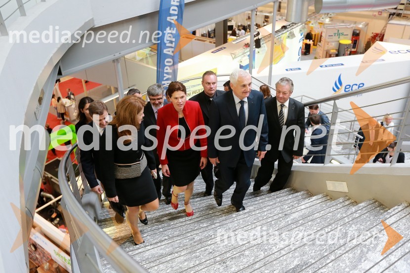 Breda Obrez Preskar, izvršna direktorica Celjski sejem d.d.; Alenka Bratušek, predsednica vlade Republike Slovenije; mag. Franc Pangerl, predsednik upravnega odbora Celjski sejem d.d.46. MOS  - Celjski sejem, otvoritev