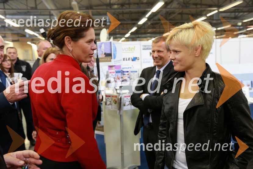 Alenka Bratušek, predsednica vlade Republike Slovenije; Urška Žolnir, judoistka46. MOS  - Celjski sejem, otvoritev