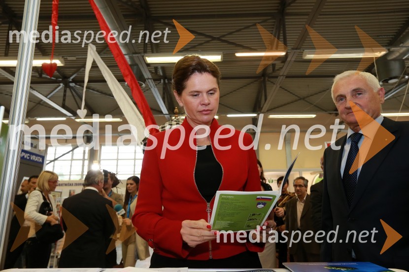 Alenka Bratušek, predsednica vlade Republike Slovenije; mag. Franc Pangerl, predsednik upravnega odbora Celjski sejem d.d.46. MOS  - Celjski sejem, otvoritev