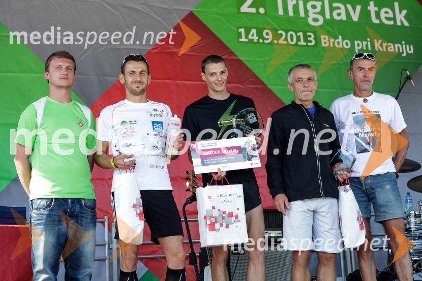 …; Aljoša Smolnikar, 3. mesto v teku na 21km; Blaž Grad, 1. mesto v teku na 21km; Boštjan Švab, 2. mesto v teku na 21km; Dušan Mravlje, ultramaratonecTriglav tek 2013