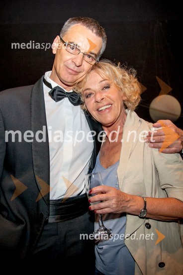 Igor Samobor, direktor Drama SNG Ljubljana; Milena Zupančič, igralkaBoris, Milena, Radko, premiera predstave v SNG Drama Ljubljana