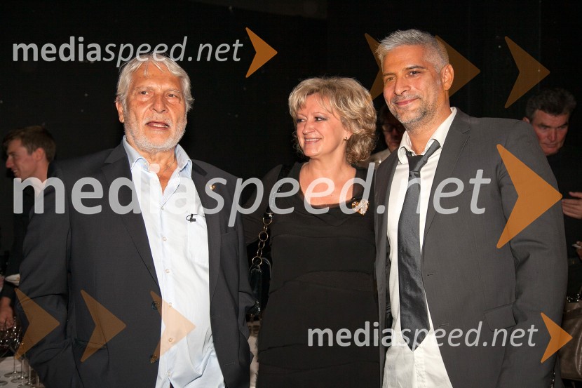 Boris Cavazza, igralec; Ksenija Benedetti, vodja protokola Republike Slovenije; Sebastian Cavazza, igralecBoris, Milena, Radko, premiera predstave v SNG Drama Ljubljana