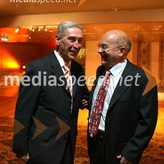 Aleš Čerin, podžupan MOL in Mitja Rotovnik, direktor Cankarjevega domaVečer pokroviteljev v Cankarjevem domu