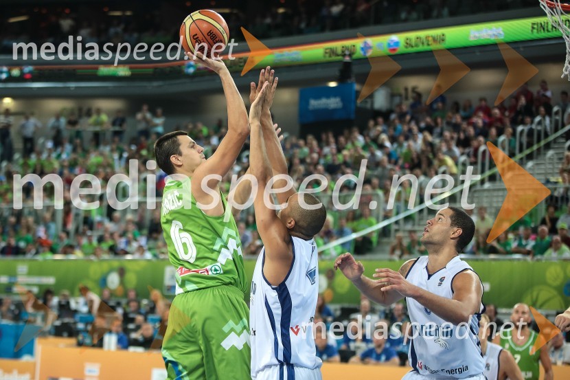 Jure Balažič, košarkar; Shawn Huff, košarkarEurobasket 2013, Slovenija – Finska