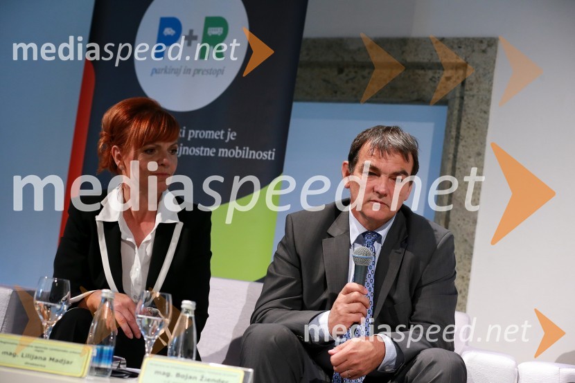 Mag. Lilijana Madjar, direktorica RRA LUR; mag. Bojan Žlender, v.d. 
generalnega direktorja Direktorata za promet, Ministrstvo za 
infrastrukturo in prostorTrajnostna mobilnost v Ljubljanski urbani regiji, okrogla miza