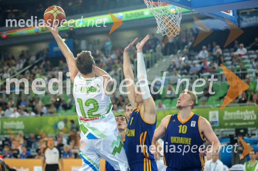 Zoran Dragić, košarkar;&nbsp;Sergii Gladyr, košarkar;&nbsp;Kyryl Natyazhko, košarkarEurobasket 2013, Slovenija - Ukrajina