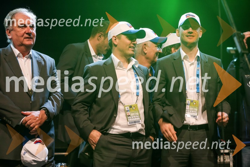 Božidar Maljković, selektor slovenske košarkarske reprezentance;&nbsp;Aleksander Sekulić,&nbsp;pomočnik selektorja&nbsp;slovenske košarkarske reprezentance;&nbsp;Gašper Potočnik,&nbsp;pomočnik selektorja&nbsp;slovenske košarkarske reprezentanceEurobasket 2013, Slovenija - Ukrajina