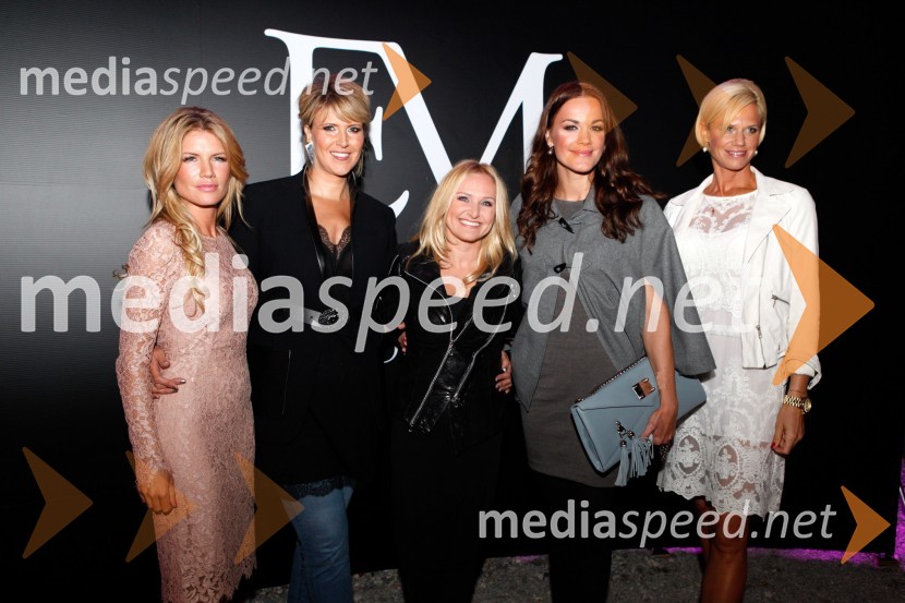 Sanda Baler, solastnica Estetike Medartis, ustanoviteljica centra Estetika Medartis; Nina Suvorov, dr. med.; Nuša Derenda, pevka, Rebeka Dremelj, pevka; Nina Orel, podjetje TomideliPrva obletnica centra Estetika Medartis