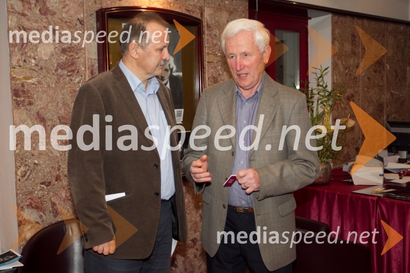 Jani Kovačič, kantavtor; Viktor Žakelj, politikPraznovanje, premiera predstave PG Kranj