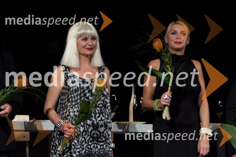 Vesna Jevnikar; Darja Reichman, igralkiPraznovanje, premiera predstave PG Kranj