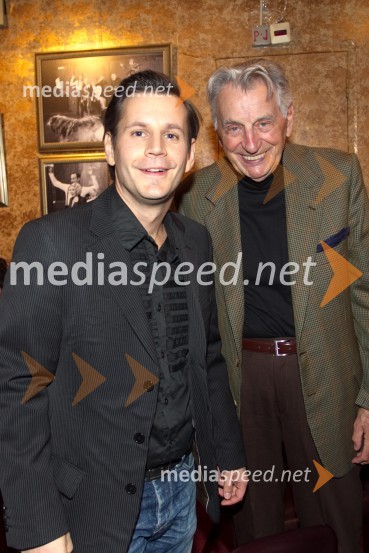 Aljoša Ternovšek, igralec; Demeter Bitenc, igralecPraznovanje, premiera predstave PG Kranj