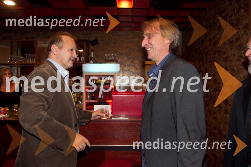 Jani Kovačič, kantavtor; Matjaž Zupančič, režiserPraznovanje, premiera predstave PG Kranj