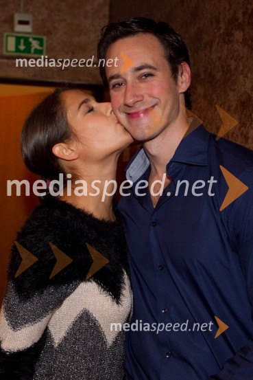 Saša Pavlin Stošić, igralka; Miha Rodman, igralecPraznovanje, premiera predstave PG Kranj