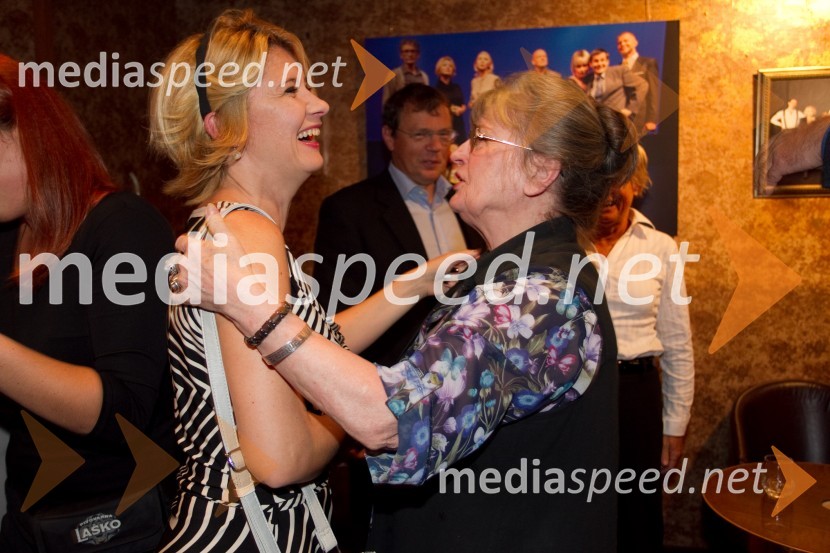 Vesna Pernarčič, igralka;  Darja Reichman, igralkaPraznovanje, premiera predstave PG Kranj