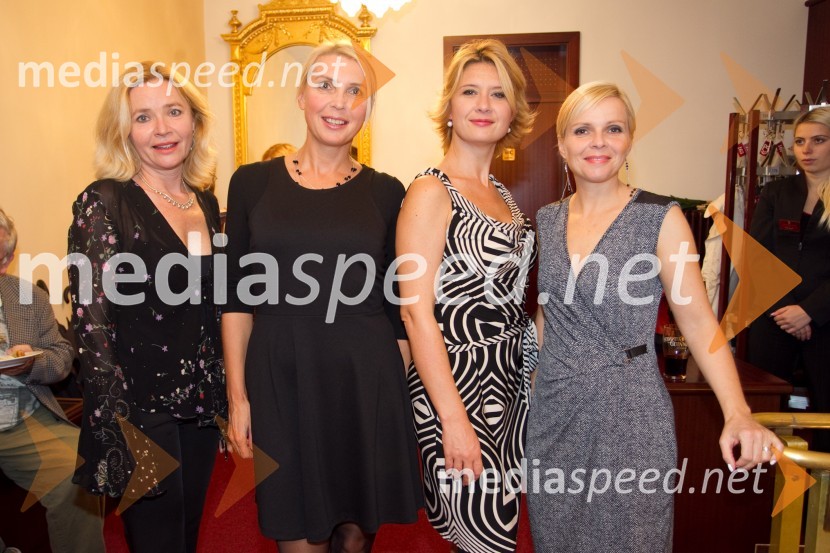 Vesna Jevnikar, igralka; Darja Reichman, igralka; Vesna Pernarčič, igralka; Vesna Slapar, igralkaPraznovanje, premiera predstave PG Kranj
