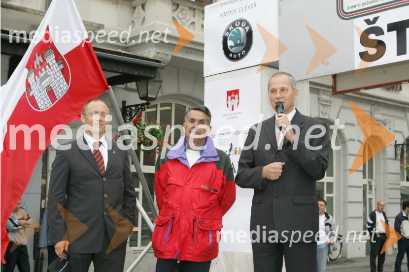 Tadej Sax, vodja programa BMW pri Avto Malgaj,  Dagmar Šuster, predsednik zveze AŠ 2005 in Boris Sovič, mariborski župan v letih 1998-2006RALLY, 3.Škoda rally Maribor