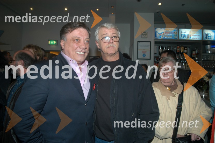 Halid Bešlić, pevec in Aljosa Vučković, igralcaPremiera filma Armin v Cinestaru