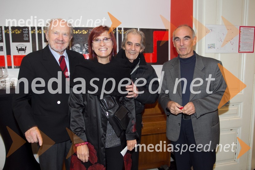 Andrej Kurent, nekdanji direktor Drame; Jana Kovač Valdés; Andrés Valdés, pantomimi; Matjaž Loboda, režiserPazi, Pika!, premiera predstave LGL