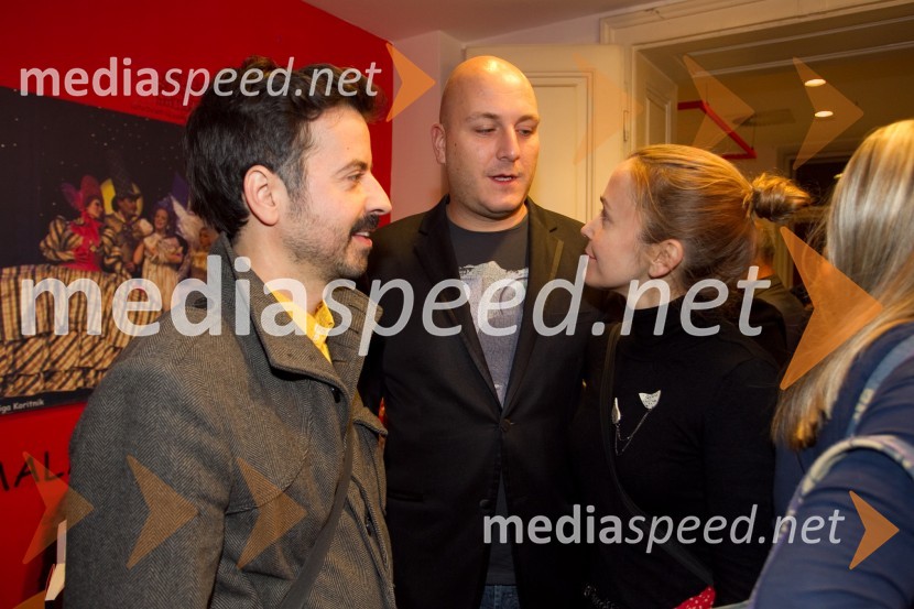 Blaž Celarec; Boštjan Gombač, glasbenik; Maja Kunšič, igralkaPazi, Pika!, premiera predstave LGL