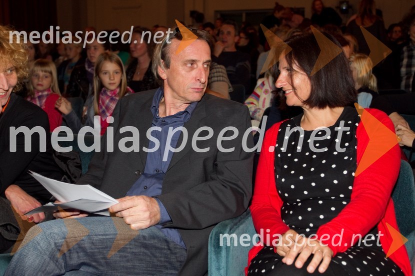 Matjaž Župančič, režiser; Irena Matko Lukan, urednica otroškega leposlovja pri Mladinski knjigiPazi, Pika!, premiera predstave LGL