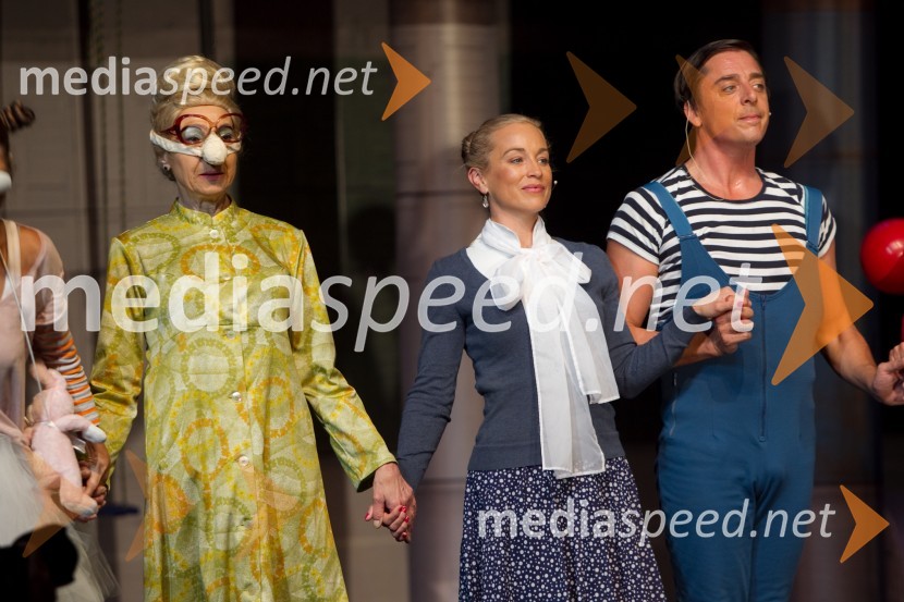 Alenka Pirjevec, igralka; Nina Ivanič, igralka; Igor Štamulak, igralecPazi, Pika!, premiera predstave LGL