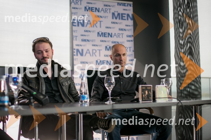 Aleksander 
Pešut - Schatzi, glasbenik; Boštjan Menart, direktor Založbe MenartMagnifico predstavlja nov album - Montevideo, bog te video